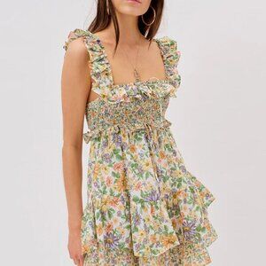XS Riley Mini Dress For Love & Lemons ruffle open back